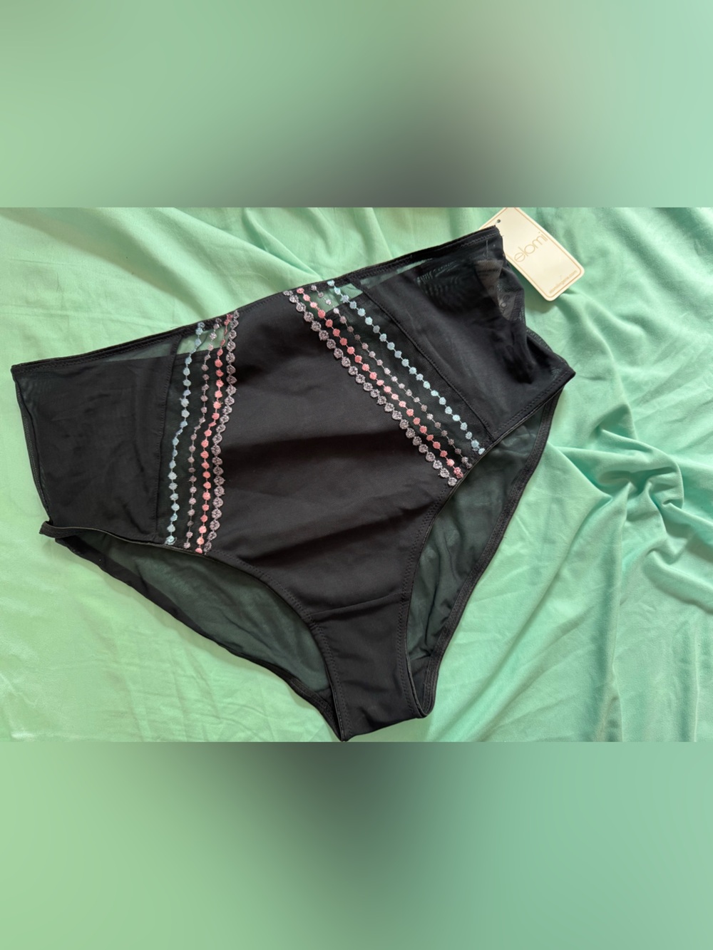 NWT Elomi XXL Matilda Embellished Briefs in Unicorn Blue/Grey